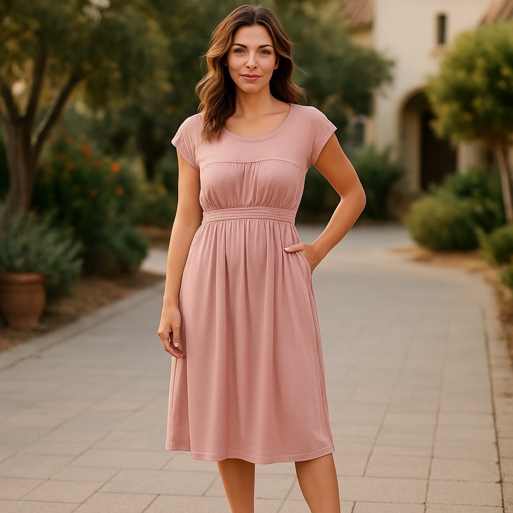 ☀️Empire Waist Minimalist Dress. Size Medium